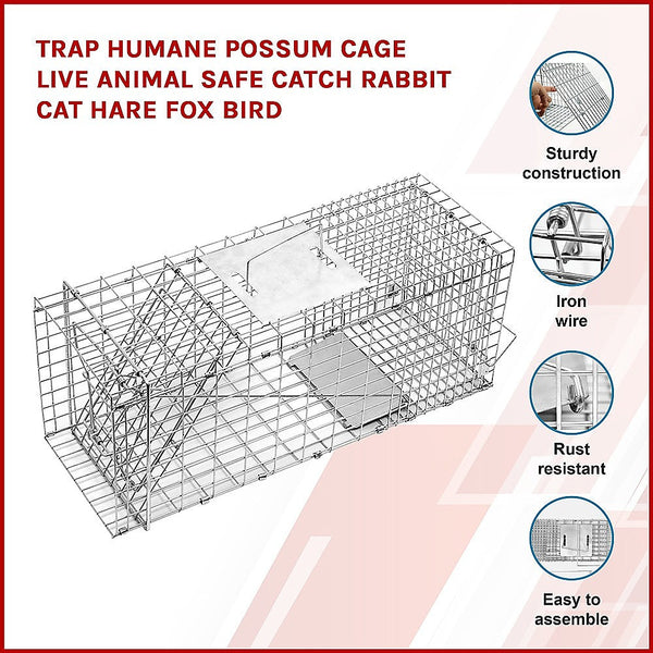 Animal & Rodent Control Trap Humane Possum Cage Live Animal Safe Catch Rabbit Hare Fox Bird