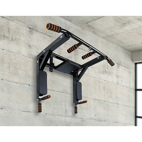 Heavy Duty Wall Mounted Power Station - Knee Raise Pull Up Chin -Dips Bar