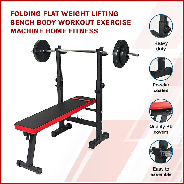 Weights Benches Folding Flat Weight Lifting Bench Body Workout Exercise Machine Home Fitness