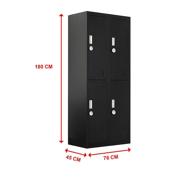 Cabinets & Cupboards Four Door Office Gym Shed Storage Locker Black 4 Digit Combination