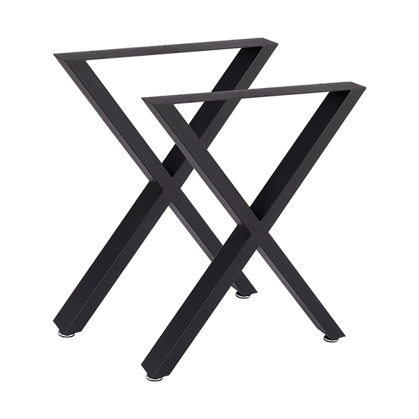 X-Shaped Table Bench Desk Legs Retro Industrial Design Fully Welded Black