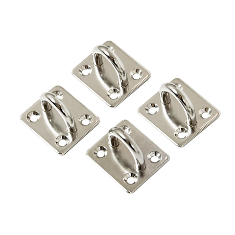 4X M6 304 Stainless Steel Oblong Pad Eye Plate Marine Hardware Staple Hook