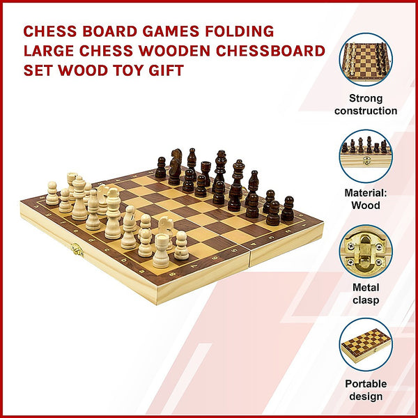 Board Games Chess Folding Large Wooden Chessboard Set Toy Gift