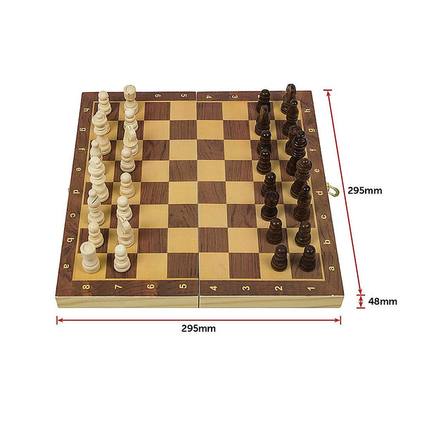 Board Games Chess Folding Large Wooden Chessboard Set Toy Gift