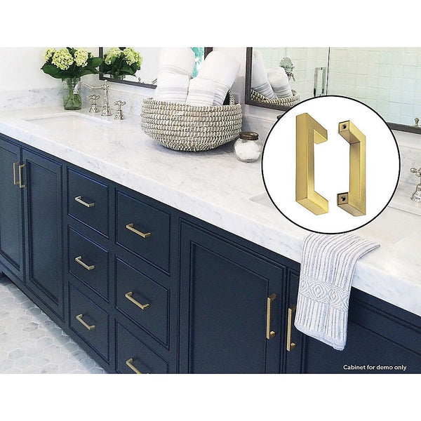 Cabinet Pulls 15X Brushed Brass Drawer Pulls Kitchen Cabinet Handles Gold Finish 96Mm