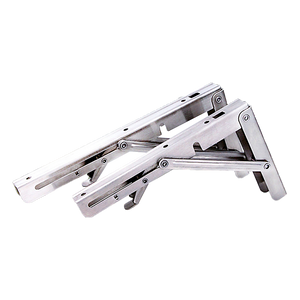 Braces & Brackets 2X 10" Stainless Steel Folding Table Bracket Shelf Bench 50Kg Load Heavy Duty