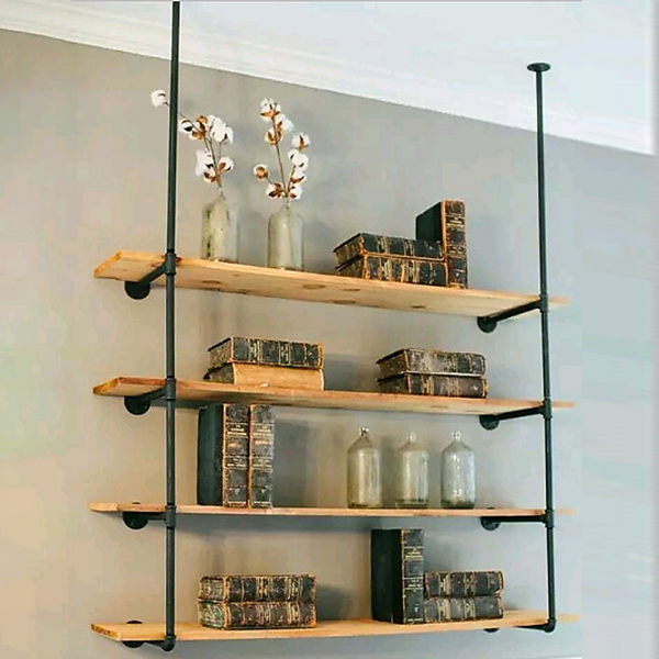 Bookshelves Wall Shelves Display Bookshelf Industrial Diy Pipe Shelf Rustic Brackets