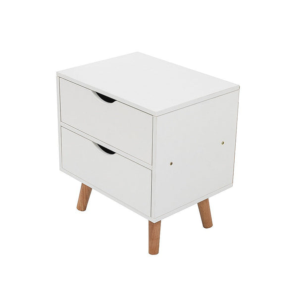 Bedside Tables White Wood Drawers Side Nightstand Storage Cabinet Mdf 40 Inch