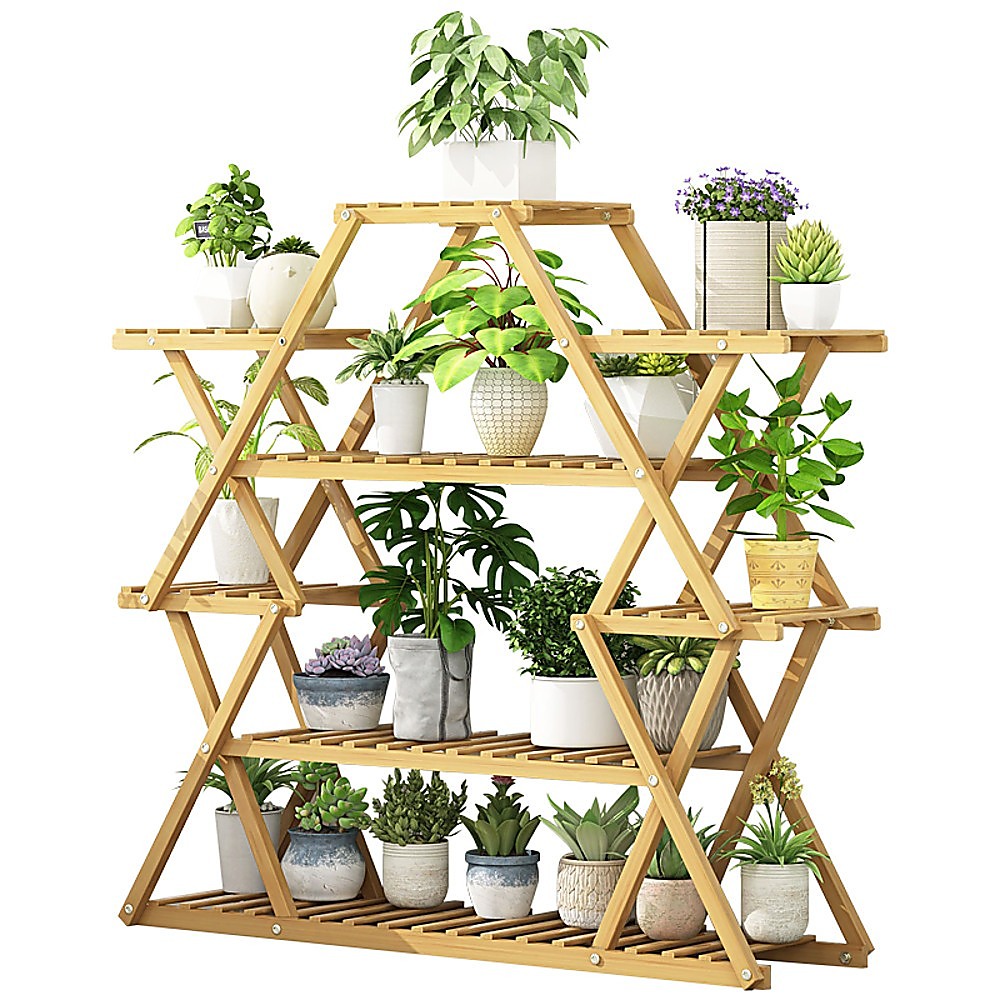 Bamboo Multilayer Flower Plant Bonsai Rack Shelf Stand Porch Lawn Patio