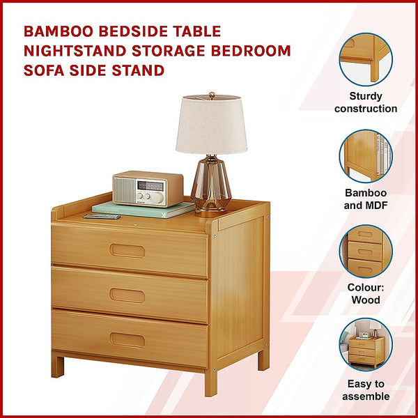 Bedside Tables Bamboo Bedside Table Nightstand Storage Bedroom Sofa Side Stand