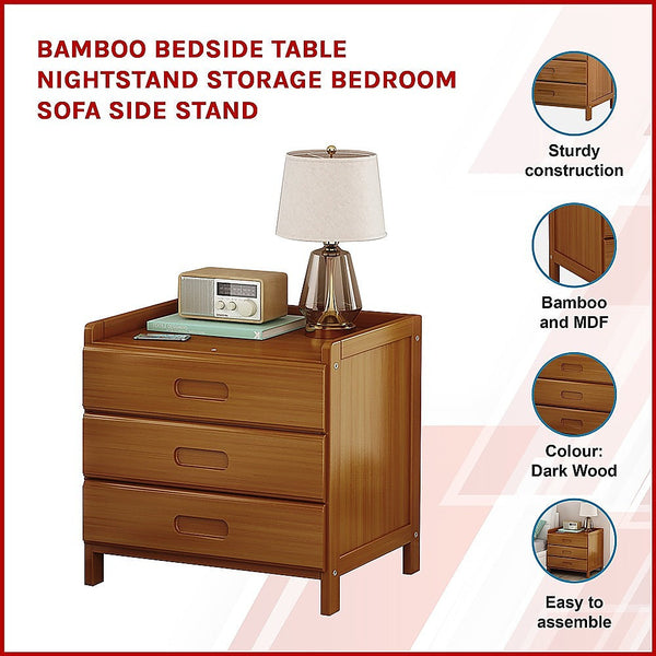 Bedside Tables Bamboo Bedside Table Nightstand Storage Bedroom Sofa Side Stand