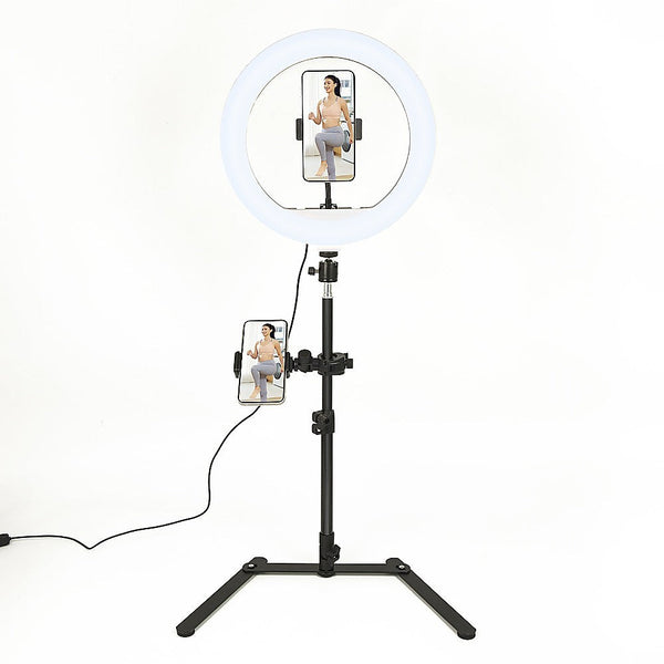 Selfie Lights 12 Inch Led Video Ring Light With Tabletop Stand And Phone Holder Black