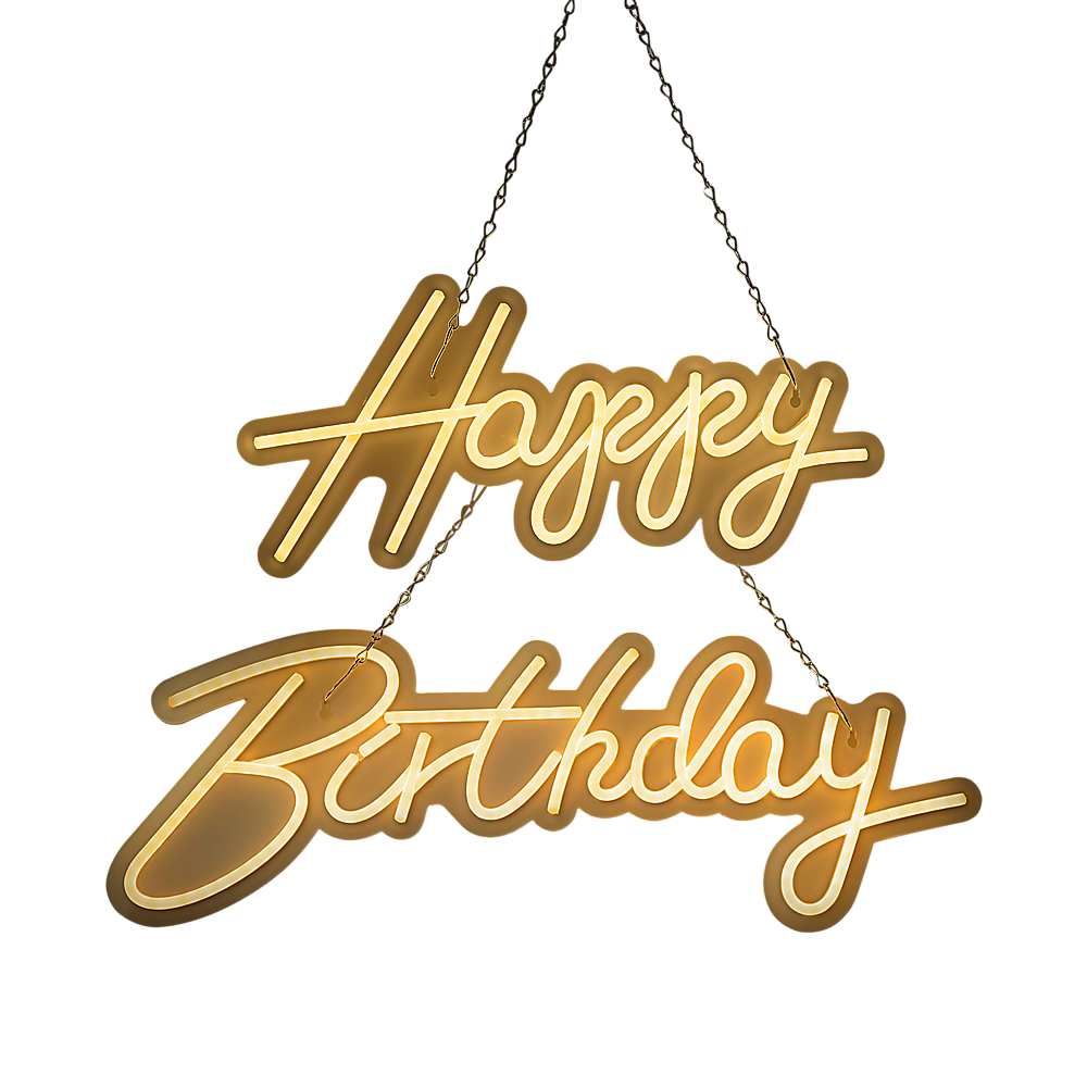 Party Decorations Happy Birthday Neon Sign Hanging Glowing Party Decoration