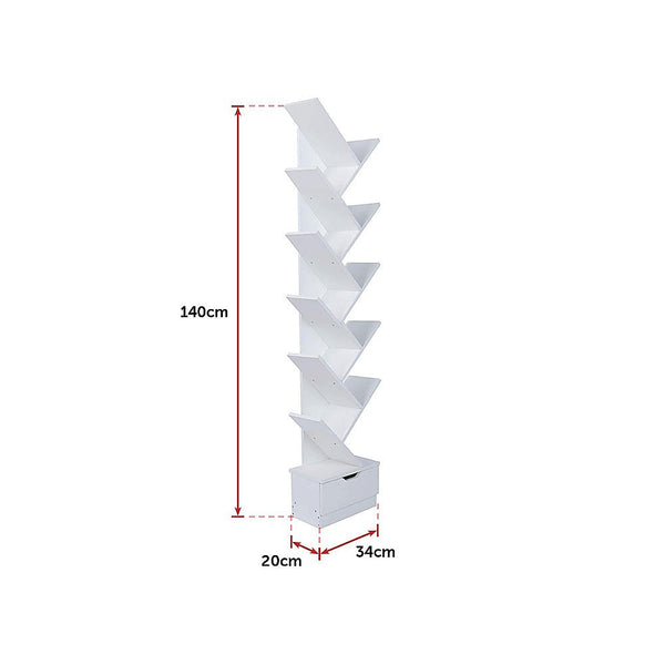 Bookshelves Tree Bookshelf Bookcase Organizer 12 Tier Multipurpose Shelf Display Racks