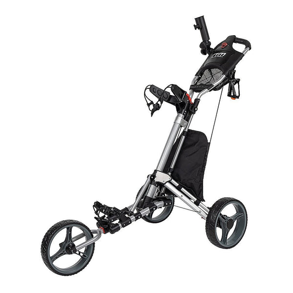 Golf Club Buggy Trolley Cart Compact Foldable 3 Wheel