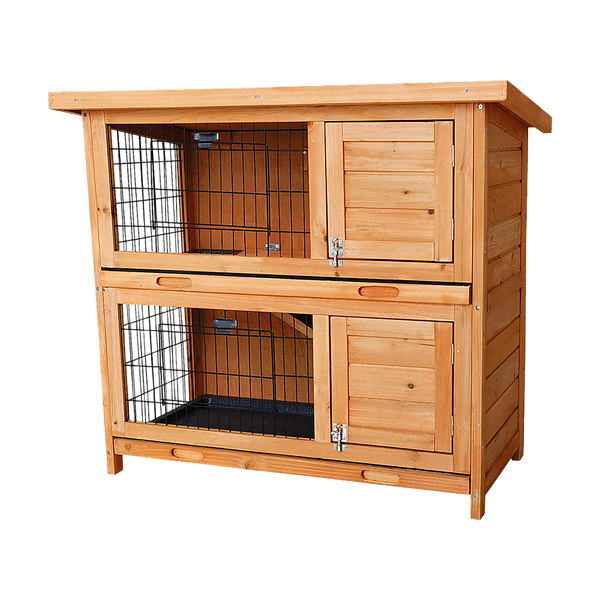 Small Animal Cages & Hutches Large Rabbit Hutch With Base Chicken Coop 2 Storey Guinea Pig Pet Cage House