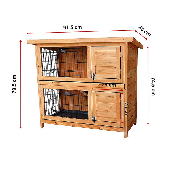 Small Animal Cages & Hutches Large Rabbit Hutch With Base Chicken Coop 2 Storey Guinea Pig Pet Cage House