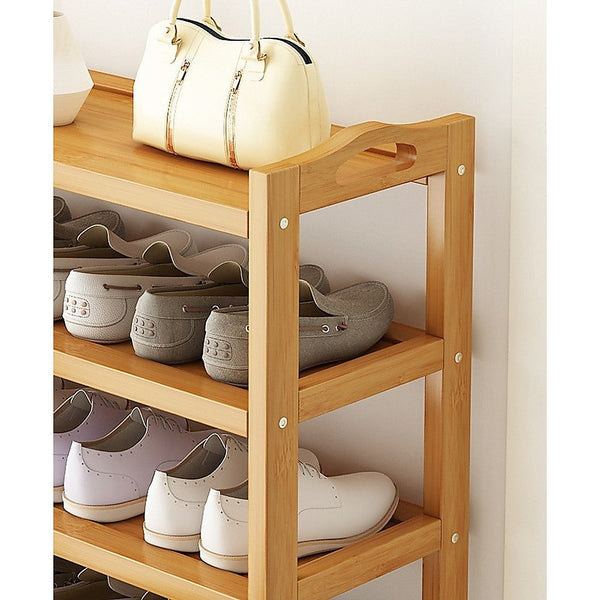 Shoe Racks 6 Layers Natural Wood Bamboo Shelf Entryway Storage Shoe Rack Home Furniture