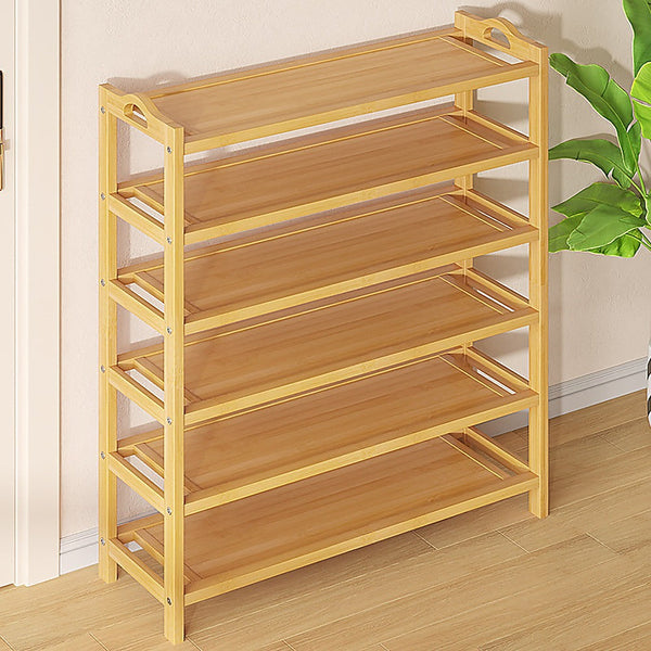 Shoe Racks 6 Layers Natural Wood Bamboo Shelf Entryway Storage Shoe Rack Home Furniture