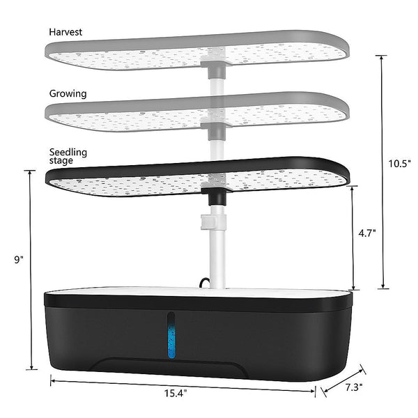 Hydroponics Growing System Indoor Germination Kit 12 Pods Home Gardening Led