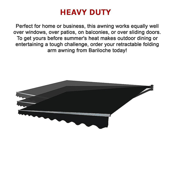 Awning & Canopy Parts Outdoor Folding Arm Awning Retractable Sunshade Canopy Black 3.0M X 2.5M