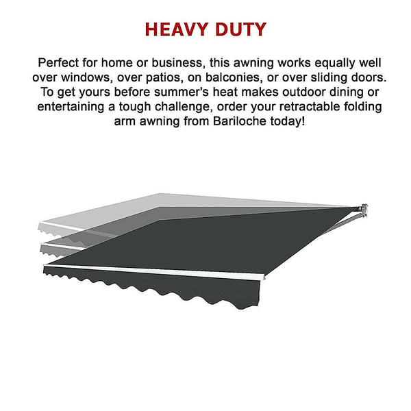 Awning & Canopy Parts Outdoor Folding Arm Awning Retractable Sunshade Canopy Grey 4.0M X 3.0M