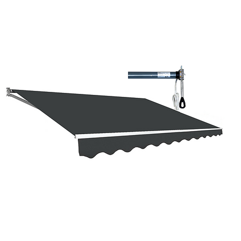 Awning & Canopy Parts Motorised Outdoor Folding Arm Awning Retractable Sunshade Canopy Grey 3.0M X 2.5M