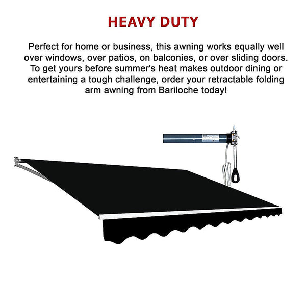 Awning & Canopy Parts Motorised Outdoor Folding Arm Awning Retractable Sunshade Canopy Black 3.0M X 2.5M