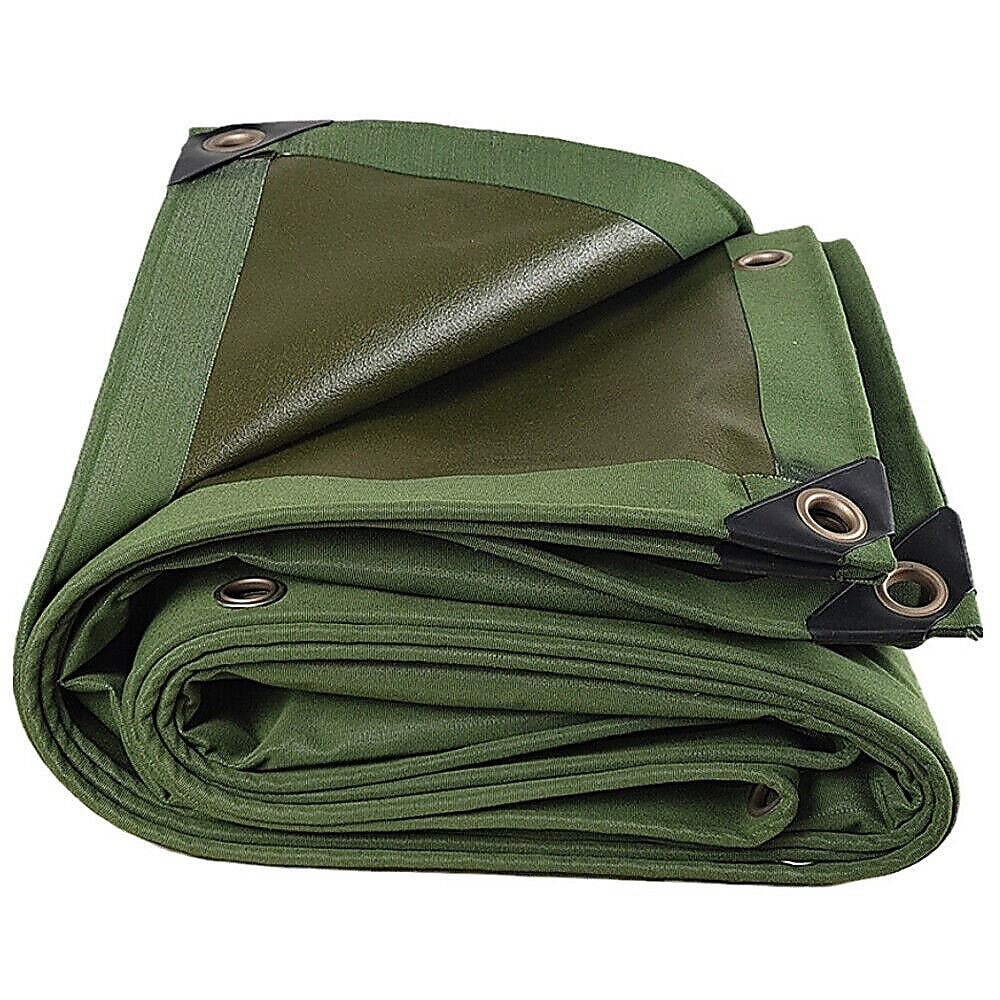 Tarps 3X4m Army Heavy Duty Waterproof Canvas Tarp Tarpaulin Sun Blocked Dustproof