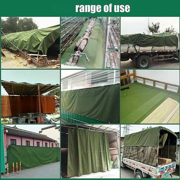 Tarps 3X4m Army Heavy Duty Waterproof Canvas Tarp Tarpaulin Sun Blocked Dustproof