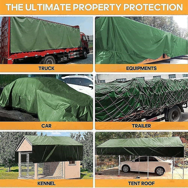 Tarps 3X4m Army Heavy Duty Waterproof Canvas Tarp Tarpaulin Sun Blocked Dustproof