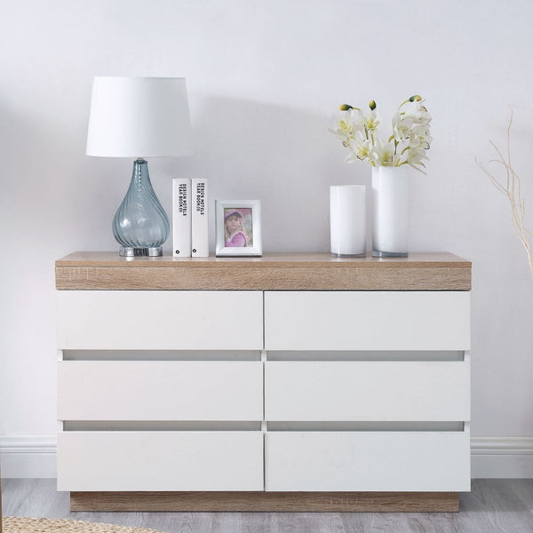 Dressers & Chests of Drawers Ashley Coastal White Wooden Chest Of 6 Drawers