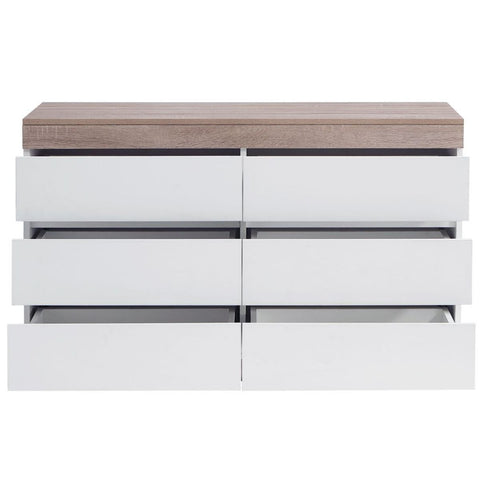 Dressers & Chests of Drawers Ashley Coastal White Wooden Chest Of 6 Drawers