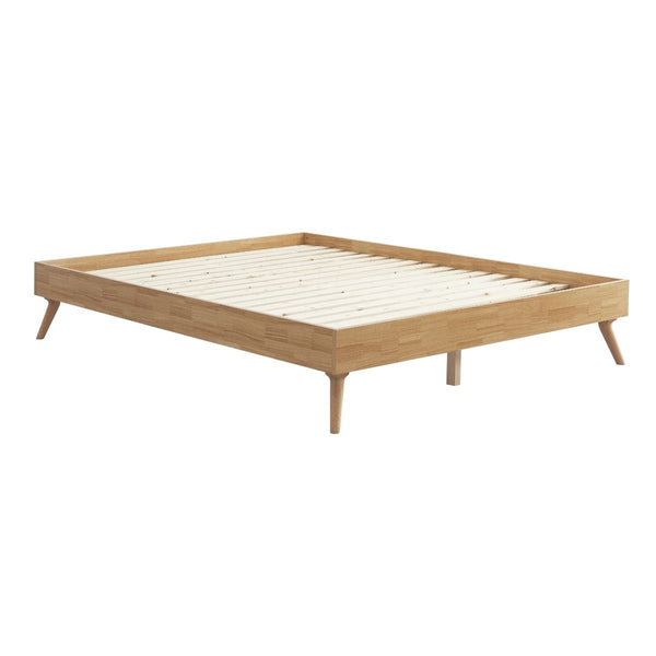 Queen Bed Frames Natural Oak Ensemble Bed Frame Wooden Slat Queen