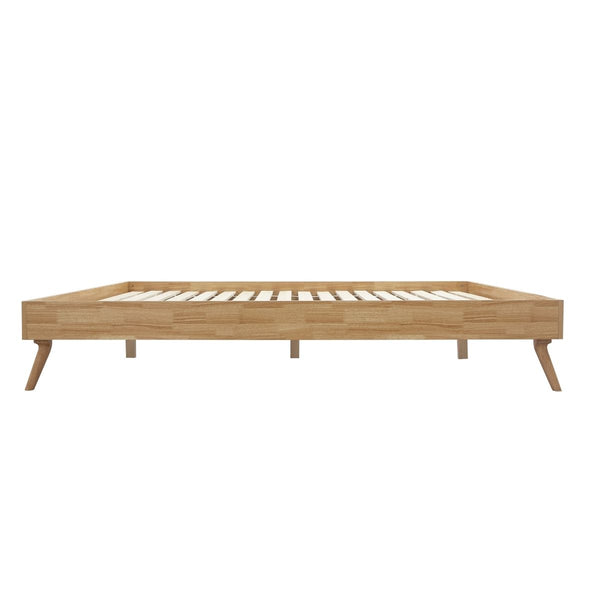 Queen Bed Frames Natural Oak Ensemble Bed Frame Wooden Slat Queen