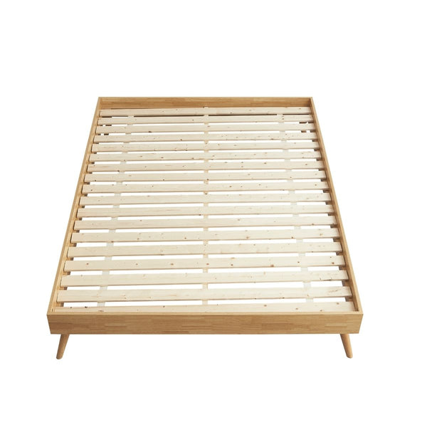 Queen Bed Frames Natural Oak Ensemble Bed Frame Wooden Slat Queen