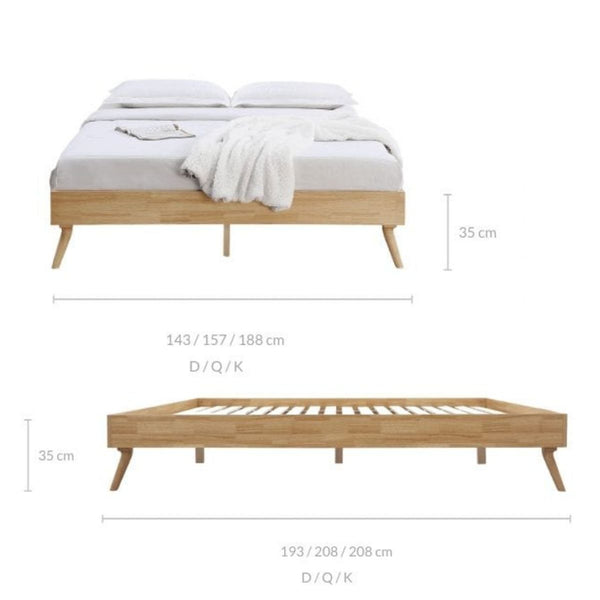 Queen Bed Frames Natural Oak Ensemble Bed Frame Wooden Slat Queen