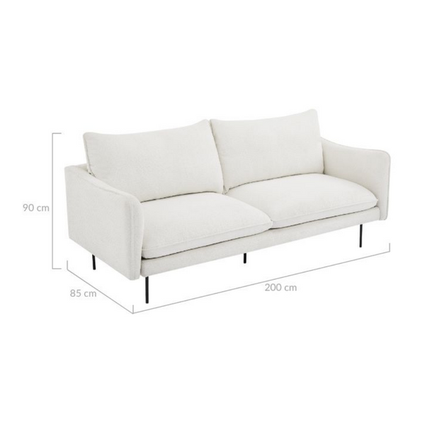 Sofas, Armchairs & Couches Jasmine Boucle 3 Seater Sofa