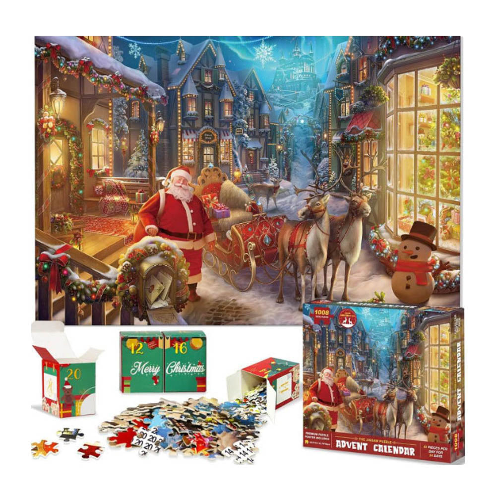 Puzzles Christmas Advent Calendar 1008 Piece Puzzle | Santa's Village Holiday Countdown Gl 117