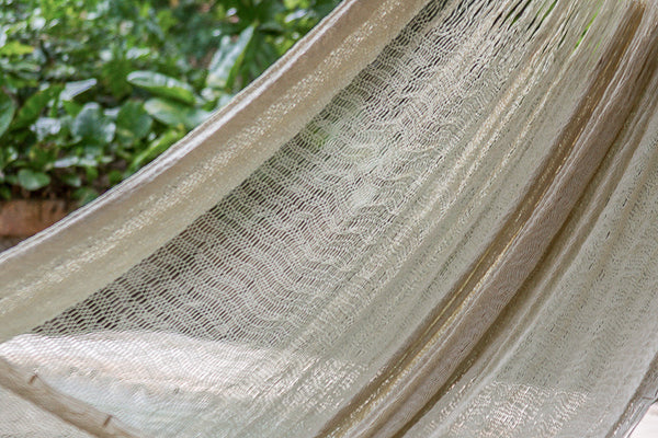 Hammocks Mayan Legacy Jumbo Size Super Nylon Mexican Hammock In Cream Colour