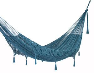 Hammocks Mayan Legacy Outdoor Undercover Cotton Hammock With Hand Crocheted Tassels Queen Size Bondi