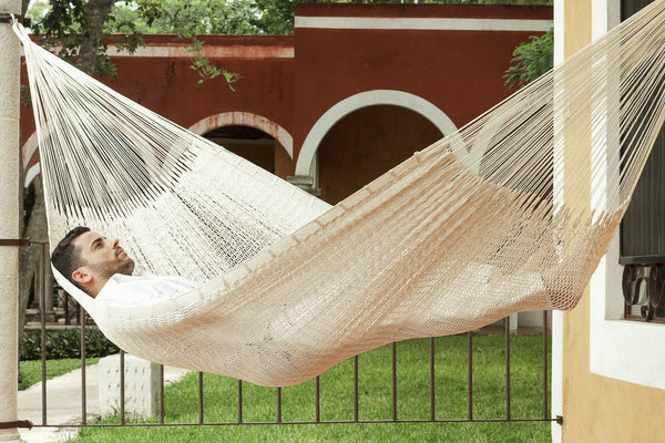 Hammocks Mayan Legacy Outdoor Undercover Cotton Hammock Family Size Marble