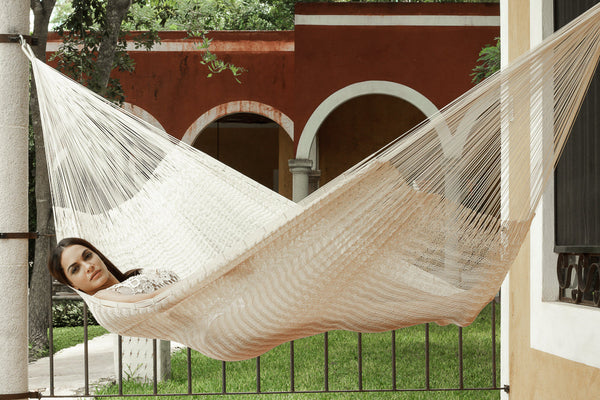 Hammocks Mayan Legacy Outdoor Undercover Cotton Hammock Family Size Marble