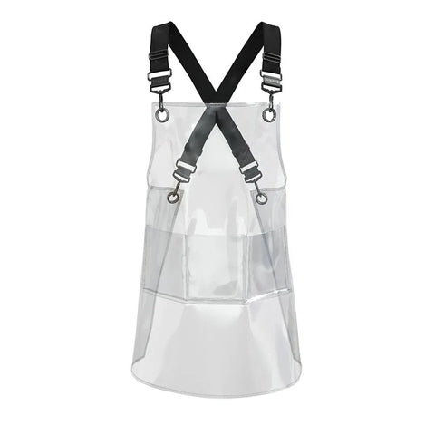 Aprons Kitchen Apron Black Ribbon Waterproof Tpu For Men Women Barber Work Clothes