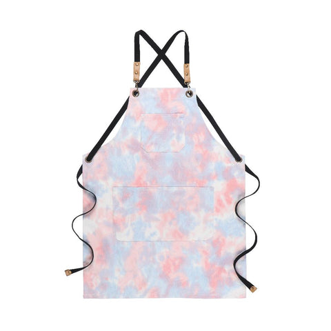 Aprons Kitchen Apron Purple Creative Tie Dye Soft Cotton Unisex For Home And Garden