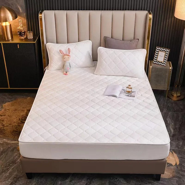 Sheets Mattress Cover Offwhite 100X200 Centimetre Crystal Velvet Thicken Quilted Plush Bed Sheet