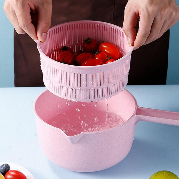 Colanders, Strainers & Sifters Vegetable Dryer And Salad Spinner With Pouring Spout Lockable Lid Quickly