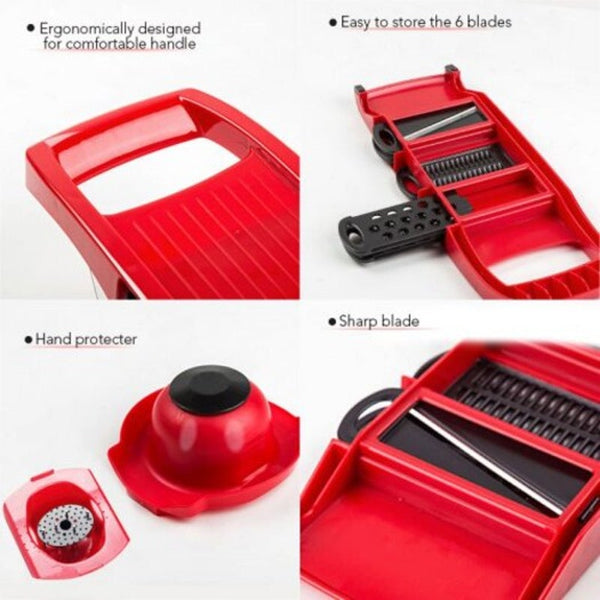 Vegetable Cutter Steel Blade Slicer Potato Peeler Carrot Cheese Kitchen Accessories Red