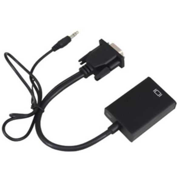 Monitor/AV Cables & Adapters Vga To Hdmi Adapter Converter With Aux / Usb 2.0 Cable Black