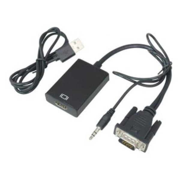 Monitor/AV Cables & Adapters Vga To Hdmi Adapter Converter With Aux / Usb 2.0 Cable Black